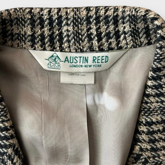 Vintage Austin Reed Houndstooth Wool Blazer Women's sz 8 Preppy Academia Classy - Picture 3 of 10